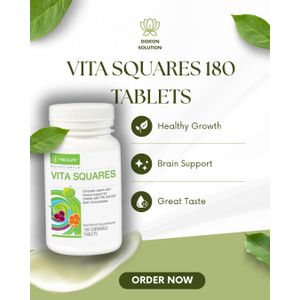 Healthy me Vita Squares 180 Tablets – Children's Chewable Multivitamin & Mineral Supplement