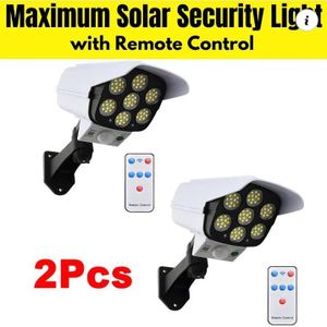 Solar security wall light with remote (2pcs)