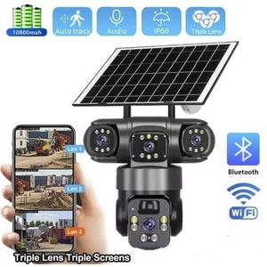 WiFi V380 3 Lens(No SIM card needed WiFi only) human detection 2 way audio with night vision Solar camera with battery back up