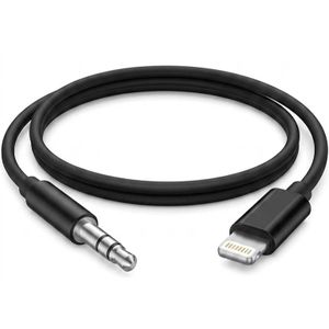 Lightning to 3.5mm Headphone Jack Auxiliary Audio Cable, iPhone AUX Cord for Car Stereo, Headphones, Speaker, Compatible with iPhone 14 13 12 11 X XR XS 8 7 (Black)