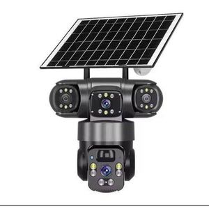 Triple Lens 4G Solar CCTV Camera – Wireless Outdoor PTZ Security Camera with Night Vision, Motion Detection, SIM Card & V380 Pro App