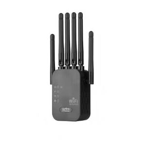Dual Band Gigabit Ethernet Ports, WiFi 6 Extender, Works with Any Router, Universal Compatibility, 6 Antennas for 50+ Devices(black)