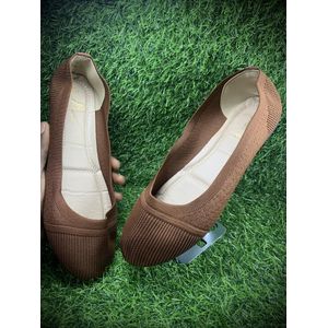 Lomanice Fashion Ladies Beautiful Flat Ballerina Casual Shoe-Brown