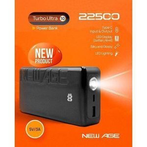 New Age 22500 Mahh Power Bank Digital +Torchlight Turbo Ultra 10