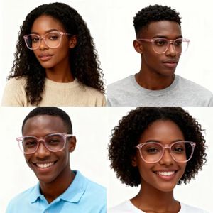 Napin Ultra light blue light resistant transparent pink glasses+free glasses case