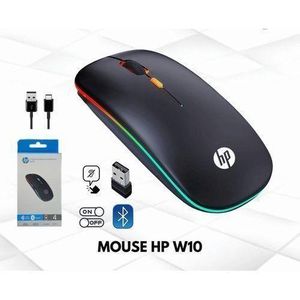 W10 Wireless Bluetooth Rechargeable Mouse with Led Light for Laptop, PC, Mac & Tablet
