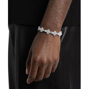  DIAMOND ICED OUT TESTED NON TARNISH HAND CHAIN SILVER