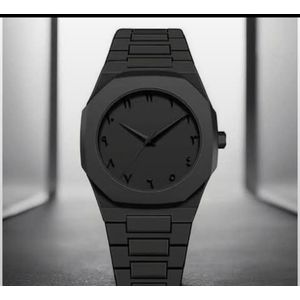 pure black unisex wristwatch 