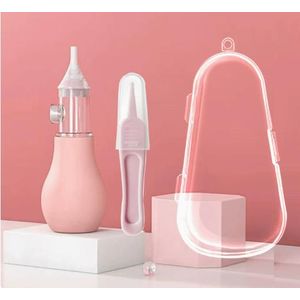 Baby Nose Cleaning Set, Safe Silicone Cleaner with Removable Tip and Storage Case, Comes with Nose Tweezers, BPA Free Hygienic Suction Tool for Newborns and Infants