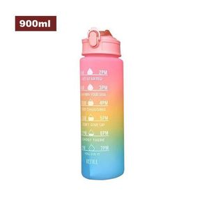 32 Oz Sports Water Bottle With Time Marker Bpa Free & Leak Proof Portable  Reusable Drinking Kettle Fitness Sport 1l Water Jug For Men Women Kids  Stude