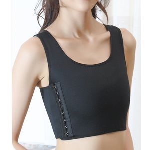 Women Les Net Chest Breast Binder Tomboy FTM Zip Sports Bra Vest Tank Top