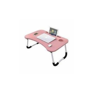 Adjustable Foldable Laptop & Bed Side Table - pink