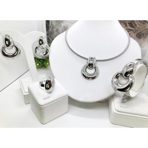 SILVERSTAR Very Gorgeous & Luxury Non Tarnish Ladies Fashion Silver Steel Jewelry Set 