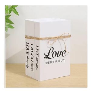 3 pcs live, love, laugh  faux book decor