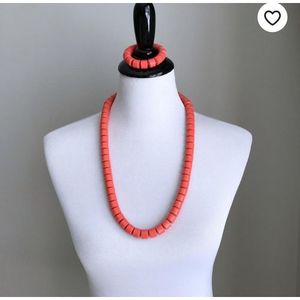 African  Coral Beads Hand Bangle And Necklaces