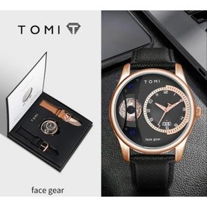 Tomi 1pc Men'S Rotating Gear Watch with Interchangeable Strap