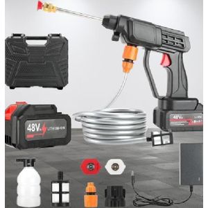 High Pressure Washer With 2 Rechargeable 48V Batteries, Cordless High Pressure Washer Gun Multi Cleaning Works Like Car & Bike Washing, Gardening & Home Cleaning Works Such  Floor,  Tiles,window Glass & Nets And Fence Cleaning With Hard Carry Case