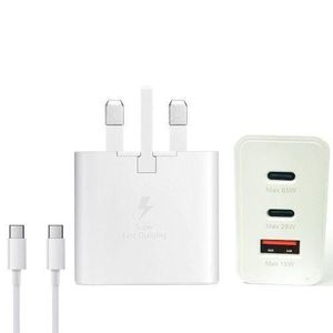 Samsung Pd 65watts Trio Power Adapter With Usb Type C X 2 Ports, Usb A Port, Fastest Charge
