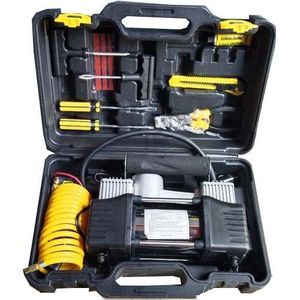 Car Tyre Pump Portable Electric Air Pump Inflator Set - Double Cylinder
