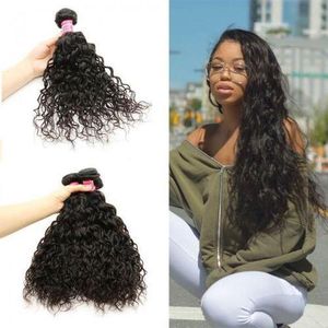 4Bundle Pack 16" Real Hair Unprocessed Waterwave Hair Bundle Weft Weave Extensions For Women
