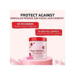 Happy Plugs Happy Hormones PCOS Multivitamin for women – 120 Capsules (30-Day Supply) (Happy)