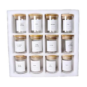 12 In 1 Spice Jars With Bamboo Lid Container Organizer