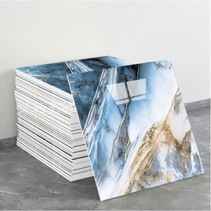 20-piece pack of self-adhesive marble-patterned tile stickers, ocean blue marble-patterned wall stickers