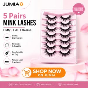 Faux Mink Lashes Cat-Eye Look 18MM Wispy Long 8D Volume False Eyelash Strips 7 Pairs Pack