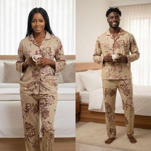 Unisex Night Wear top & trouser 2pcs Couples Set (Multicolor)