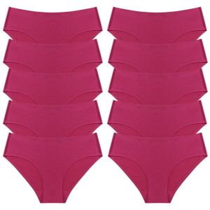 TrowBridge 10PCS/Set Solid Color Women's Panties Silk Satin