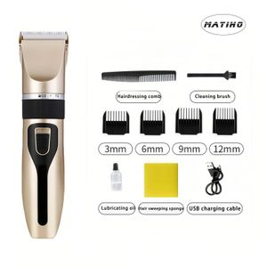 MATIHO Hair Clipper & Beard Trimmer Set for Men & Boys, USB Charging with Comb & Sponge - Low Noise & Waterproof Professional Grooming Kit for Home & Travel