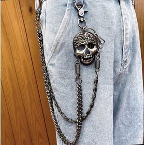 Spiky skull jean chain