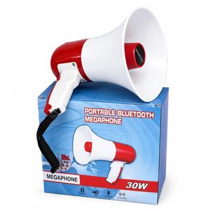 Portable Bluetooth Megaphone 30W Rechargeable Loudspeaker With Recording Function
