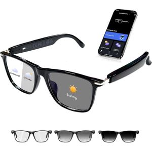 Peje AI Smart Glasses,AI Chat Deepseek R1 and Gemini-2.5 with 164 Translations Supported,Bluetooth Glasses for Men Women,Music Playback & Hands-Free Calling,Physical Color Changing Lens,IP67 Waterproof 