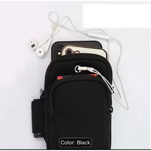 Sport arm bag men and women running wrist bag adjustable fitness waterproof mobile phone bag - Black