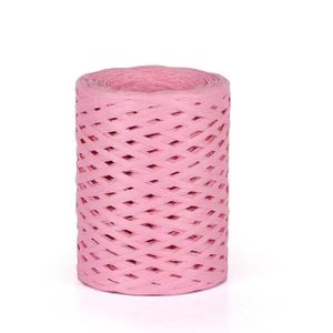 Raffia Yarn Handmade DIY Knitted Bamboo Fiber -Pink