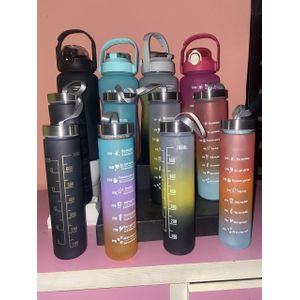 1pc Sporty Gradient Matte Plastic Water Bottle Portable Space Cup High  Value Fitness Cup