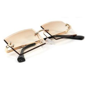 ONIBENZ Vintage Hip Hop Rimless Mocha Brown Gradient Tint Sunglasses