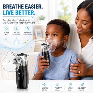 Nebulizer MEDICAL GRADE Smart Atomizer Nebulizers Portable Mesh Nebulizers for Adult Nebulizers for kids Nasal aid and Home Use, Rechargeable Nebulizes inhaler for Cold & Cough, Breathing Problem Power Display CHEST CONGESTION RELIEF 