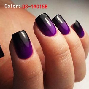 24-piece solid color gradient short simple wearable nail tips