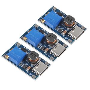 3pcs MT3608 Adjustable Step Up Module Voltage Regulator Micro USB Type-c Plug 2V-24V to 5V-28V 2A Step-Up DC-DC Boost Converter