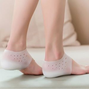 White Invisible Height Increase Silicone Socks Heel Pads Orthopedic Arch