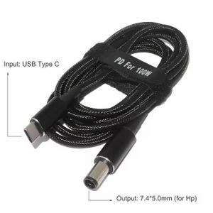 USB Type-C to DC 7.4mm*5.0mm Adapter Cable USB-C PD 3A Fast Charging Power Supply Cord