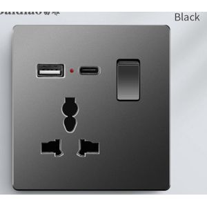 Wall Socket 13A with USB + Type-C Ports (5V 3.1A) –Sleek Plastic Design 13A Socket Wall Socket Power Outlet