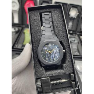  Plain Black Valenzo Plastic Ceramic Waterproof Sophisticated Wristwatch