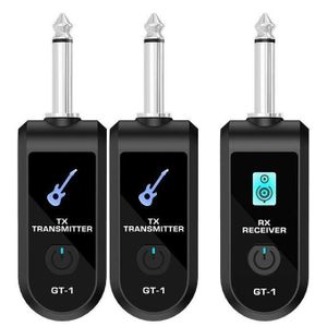 Wireless Guitar Transmitter Receiver System, Real Time Transmission for Electric Guitars, Basses, Pianos, Violins, Outdoor Performances (2 Transmitter with 1 Receiver)