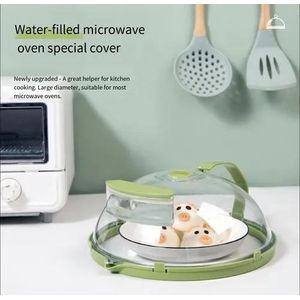 White. Microwave lid with steaming function, splash guard, 10 inches, with handle