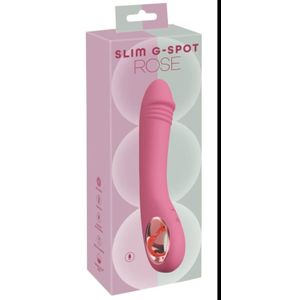 Slim G-Spot Rose Vibrator - 10 Vibration Modes with Heating Function Rechargeable Pink