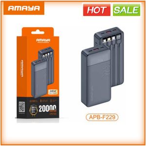 Amaya 20000mAh 22.5w Power Banks with LED Light & 4-in-1 Cables