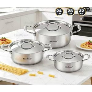 Haus Roland Stainless Steel Cookware Set 24/28/32Cm-3Set Pot